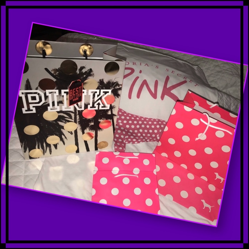 💕💜Vs PINK Palm tree bag & polka dot bags💜💕